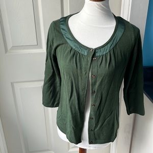 Loft green cardigan size medium
